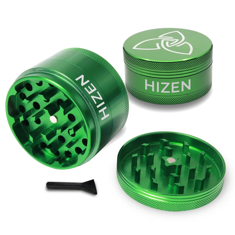 Aluminum grinder 6,3 cm – 4-piece set with magnetic lid