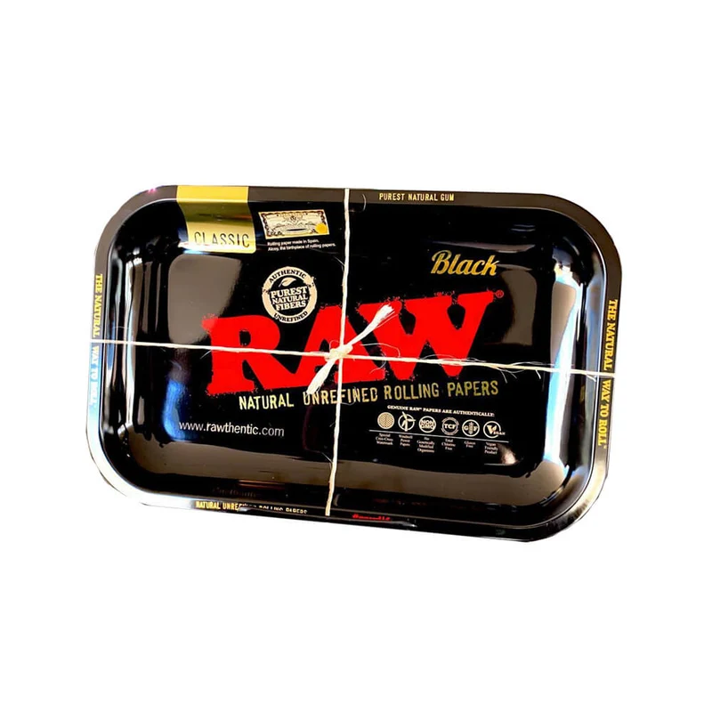 Vassoio per rollare in metallo nero RAW