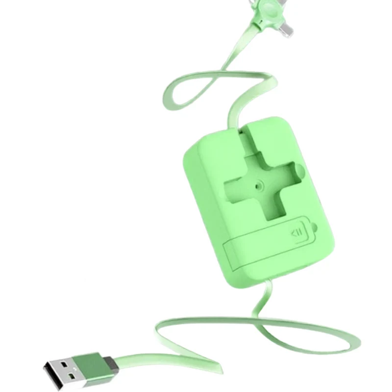 3-in-1 Ladekabel | Ausziehbares 1-m-Kabel mit USB-C, Micro-USB und Lightning-Anschluss für unterwegs