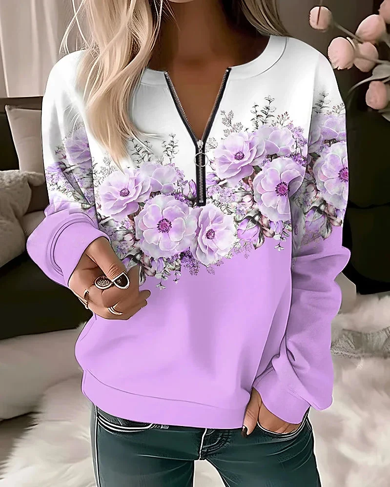 Marie | Damen Pullover mit Blumenmuster