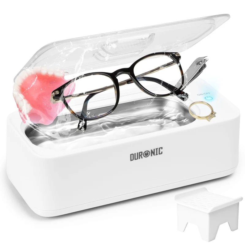 Duronic UC30 Ultraschallreinigungsgerät, 53000Hz Brillenreinigungsgerät, kompakter Ultraschallreiniger für Brille, Zahnersatz und Schmuck, Ultraschall