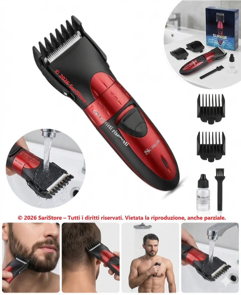 Tagliacapelli Regolabarba Timmer Surker HC-7068 Impermeabile Ricaricabile