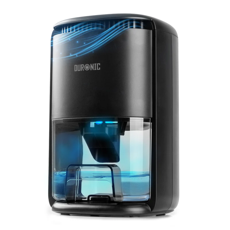 Duronic DH07 BK Luftentfeuchter, elektrischer Lufttrockner gegen Schimmelbildung, 32dB leiser Betrieb und großem Wassertank, Dehumidifier für 10qm