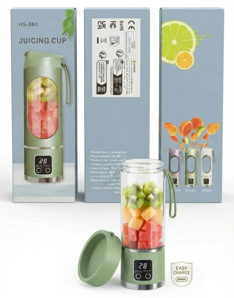 Mini Frullatore Portatile 450ml USB Display LED Frullatore Elettrico Smoothie