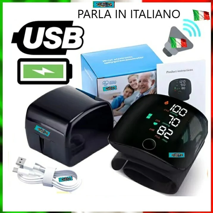 Misuratore Pressione CLASS I (Low Risk) Smart Digitale Lcd da Polso Parlante Italiano