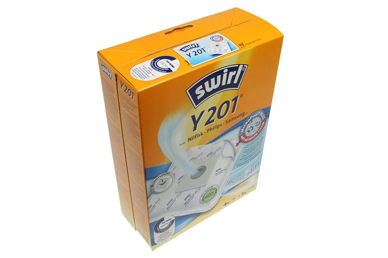 SWIRL Y201 4 SACCHETTI MICROPOR + 1 FILTRO PER ASPIRAPOLVERE PHILIPS SAMSUNG VARI MODELLI