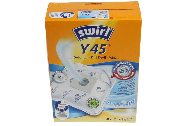 SWIRL Y45 4 SACCHETTI MICROPOR + 1 FILTRO PER ASPIRAPOLVERE DE LONGHI VARI MODELLI