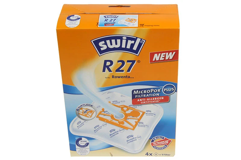 SWIRL R27 4 SACCHETTI MICROPOR + 1 FILTRO PER ASPIRAPOLVERE ROWENTA VARI MODELLI