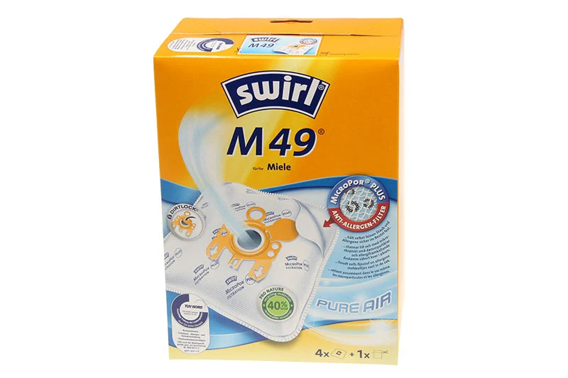 SWIRL M49 4 SACCHETTI MICROPOR + 1 FILTRO PER ASPIRAPOLVERE MIELE VARI MODELLI