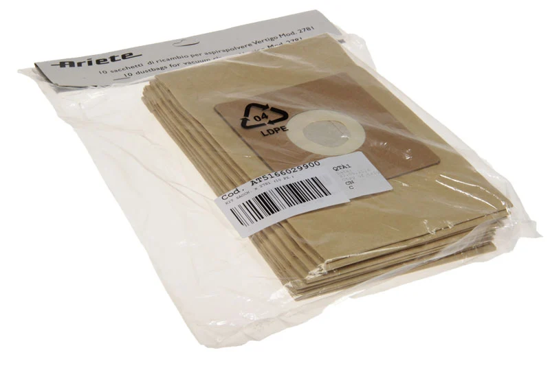 RICAMBIO SACCHETTI PER ASPIRAPOLVERE ARIETE VERTIGO 2781 (10 PZ.)