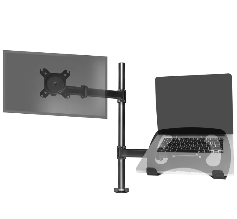 Duronic DM25L1X1 Monitor-Halterung 1 Monitor für 13-27 Zoll Flach & Curved und Laptop Ständer Gaming Bildschirm-Halterung 8kg, Monitor Tischhalterung Höhenverstellbar, Vesa halterung, Monitor-Arm