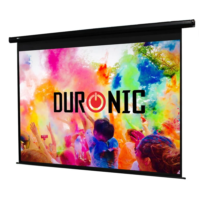 Duronic EPS70 Leinwand | 70 Zoll Rollo mit 142 x 107 cm | 4:3 Heimkino mit 4K Full HD 3D | Projektionsleinwand für Decken- und Wandmontage | Gain 1.0 | Beamerleinwand mit Motor für Fernbedienung