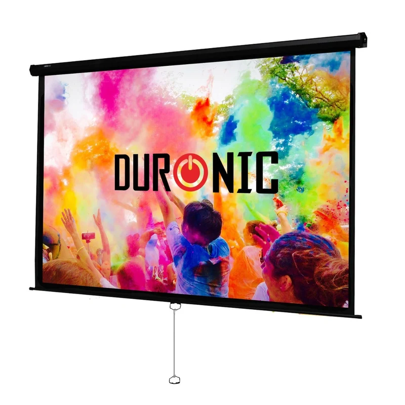 Duronic MPS90 Leinwand | 4:3 Rolloleinwand 90" Zoll 183 x 137 cm | Heimkino mit 4K Full HD 3D | Gain 1.0 | Projektionsleinwand für Decken und Wandmontage | Beamerleinwand für Büro und Präsentationen