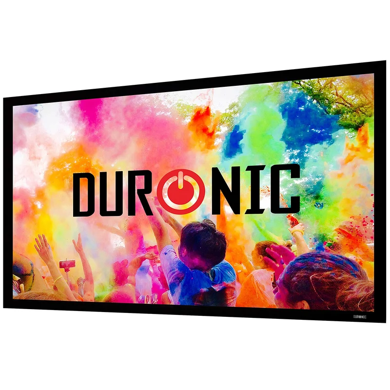 Duronic FFPS120 Leinwand | 16:9 Beamer Screen | 120 Zoll | 266 x 149 cm | Projektorleinwand für Wandmontage | Heimkino mit 4K Full HD 3D | Projektionsleinwand für Gaming, Büro, Präsentationen, Schule