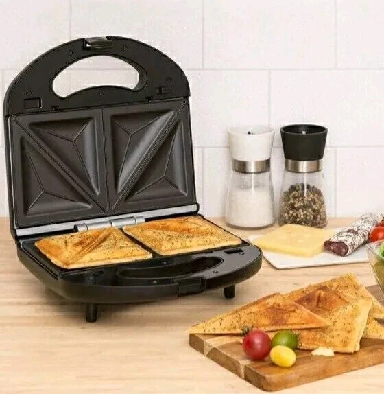 Mini Piastra Elettrica 750W Griglia Antiaderente 20x12 cm per Toast, Panini e