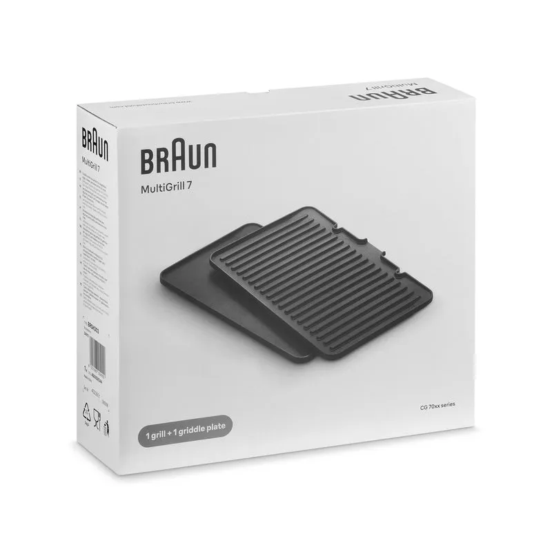 SET PIASTRE GRILL + GRIDDLE PER BISTECCHIERA GRILL ELETTRICO BRAUN MULTIGRILL 7