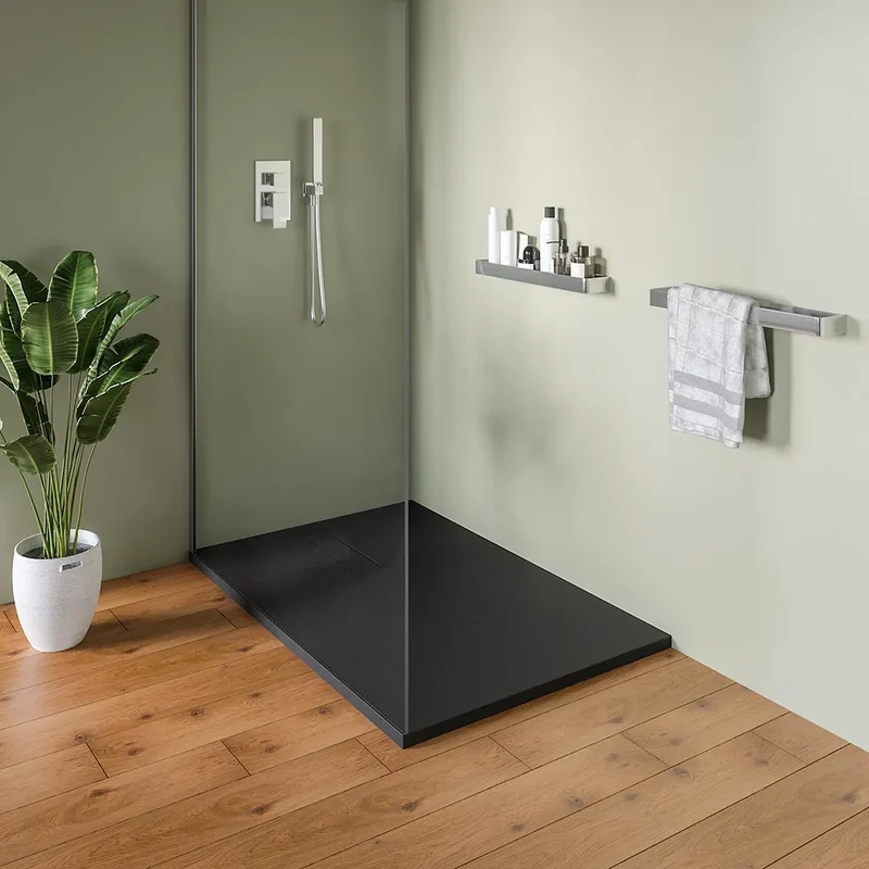 Piatto doccia 80x120 cm in marmoresina nero effetto pietra | Merlera