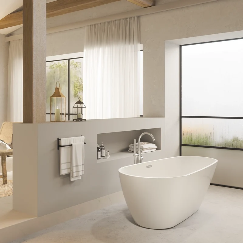 Vasca da bagno freestanding 170cm in acrilico bianco lucido | Era