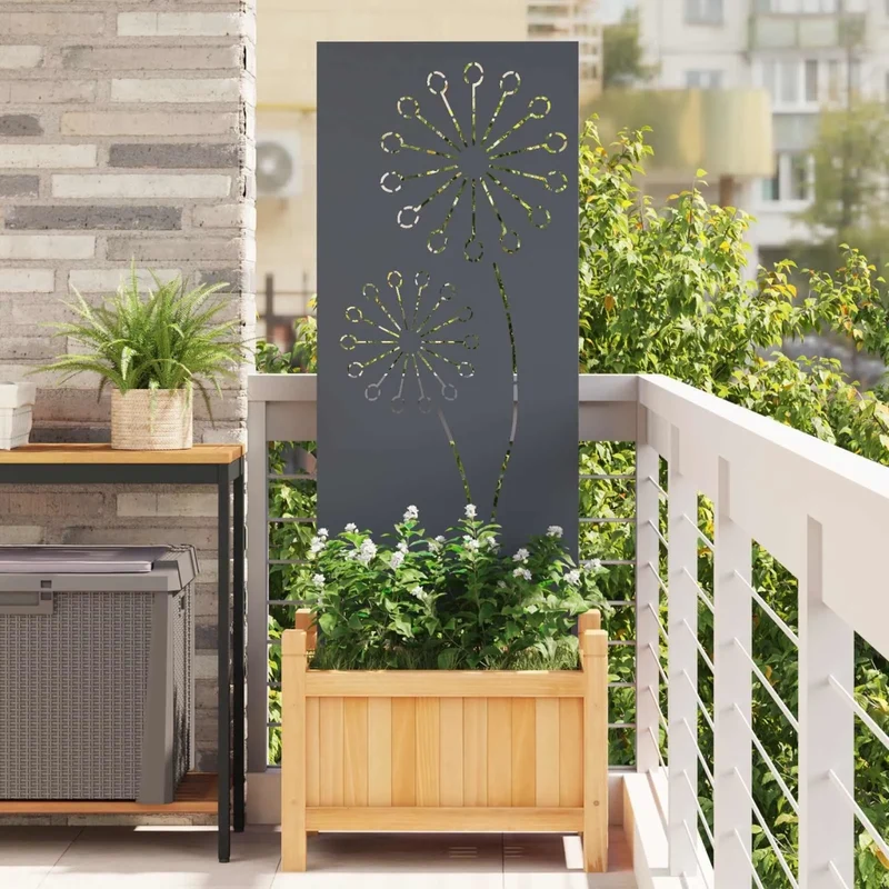 Schermo per privacy in giardino Traforo Antracite 50 x 140 cm 876303