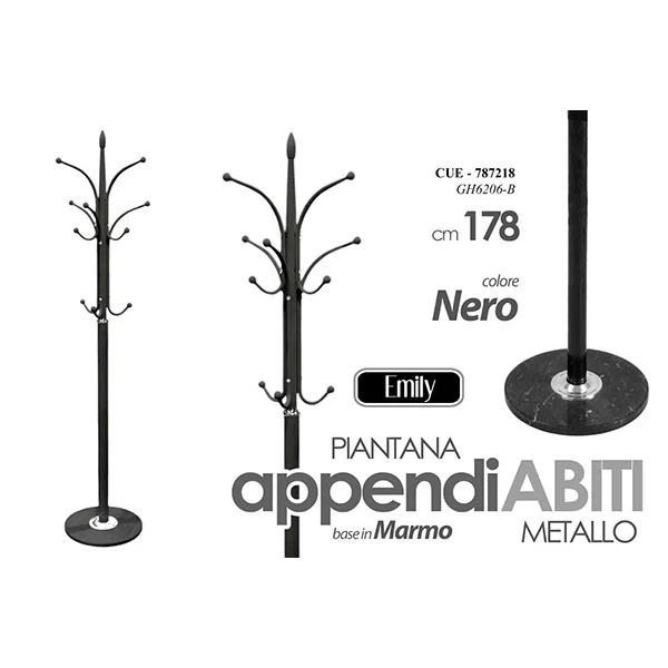 Appendiabiti Emily In Metallo Nero 178cm