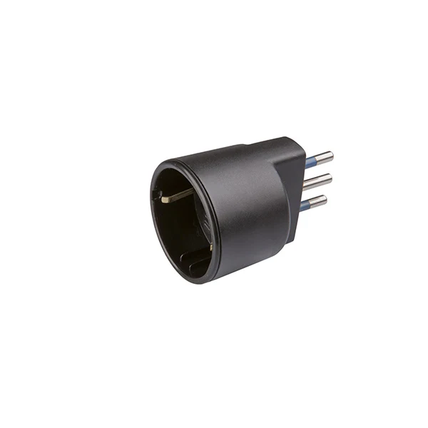 ADATTATORE SCHUKO SPINA 10A NERO