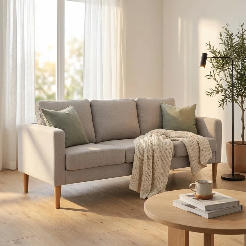 Divano 3 posti Scandinavo in Tessuto cm 177x73x82 - MANU