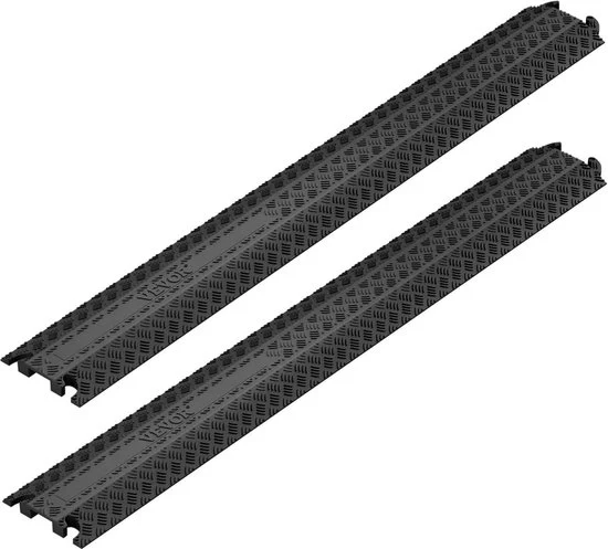 Cable protector 1 canale - 2 Pack - 100x13x2cm - Proteggi i tuoi cavi (di carica) - Protezione per cavi esterni - Protezione per cavi - Protezione per cavi in gomma