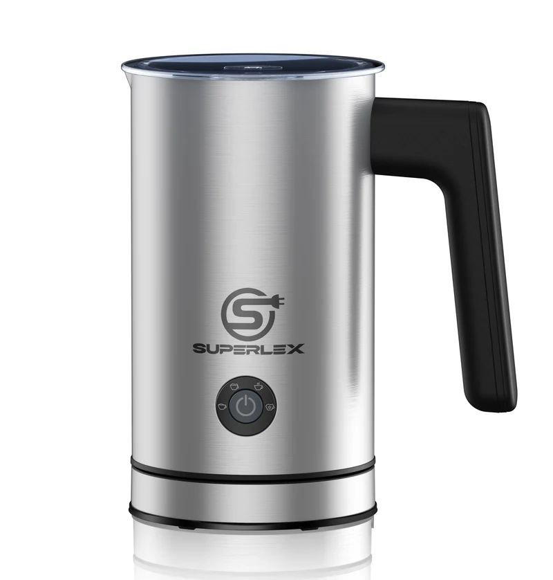500W 4-In-1 Stainless Steel Milk Frother with Safe & Easy One-Touch Operation