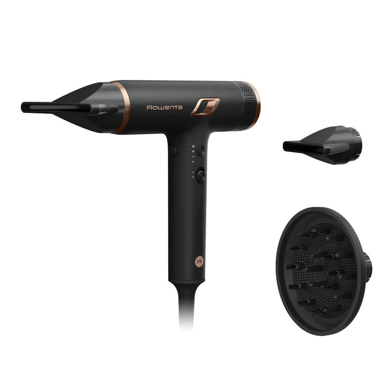 Rowenta Nano Asciugacapelli Brushless Compatto ad Alta Velocità, Boost di Ioni Antistatici e Sensore di Temperatura per Capelli Setosi e Luminosi, 3 Impostazioni di Velocità/Temperatura, HY8