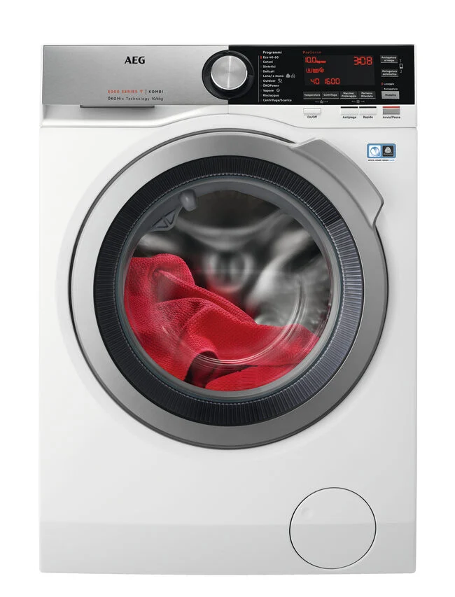AEG L8WEC166XC lavasciuga Libera installazione Caricamento frontale Bianco E
