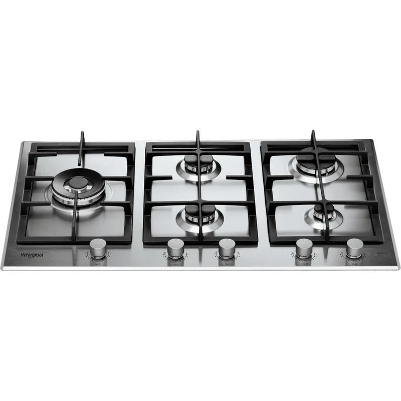 Whirlpool GMAL9522IXL Piano cottura a gas 86 cm 5 fuochi iXelium griglie in ghisa accensione automatica colore Acciaio Inox