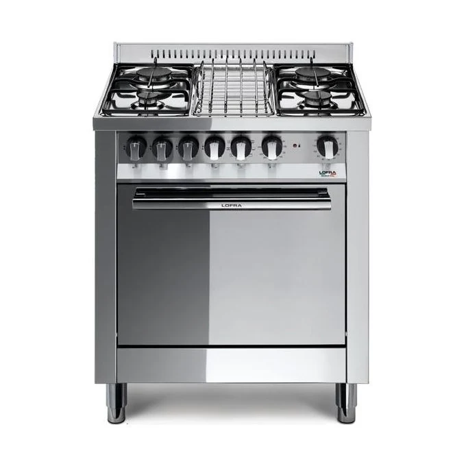 Lofra M75MF Maxima Cucina 70 cm 4 Fuochi a Gas Forno Elettrico Multifunzione 57 L 9 Programmi Classe A (90x70x50 cm) colore Acciaio Inox